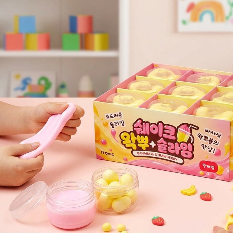 Banana & Strawberry Shake Wax Cracking Slime