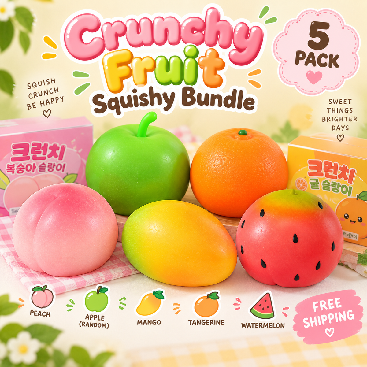 Crunchy Fruit Squishy Bundle (5 Pack)