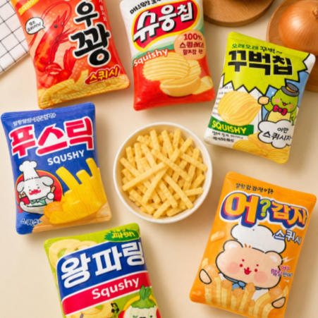 Korean Snacks Foam Squishies Set (6 Pieces)