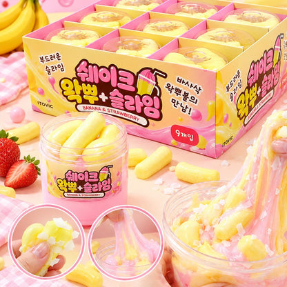 Banana & Strawberry Shake Wax Cracking Slime