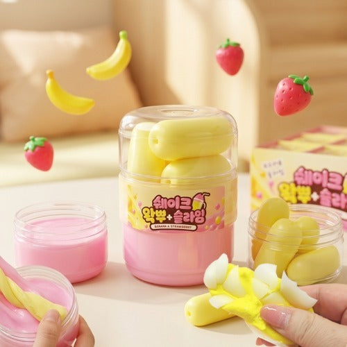 Banana & Strawberry Shake Wax Cracking Slime