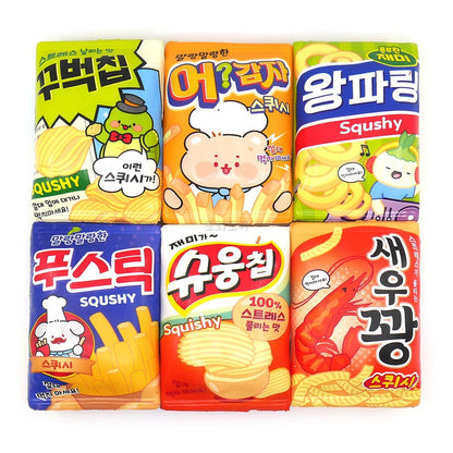 Korean Snacks Foam Squishies Set (6 Pieces)